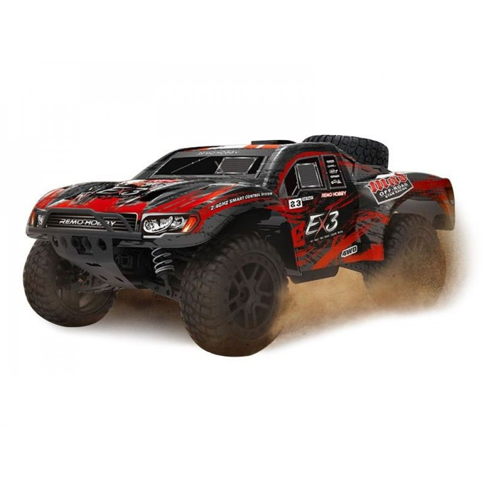 Радиоуправляемый шорт-корс Remo Hobby EX3 (красный) 4WD 2.4G 1/10 RTR