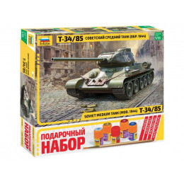 Сборная модель ZVEZDA Советский средний танк Т-34/85, подарочный набор, 1/35