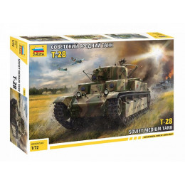 Сборная модель ZVEZDA Советский средний танк Т-28 , 1/72