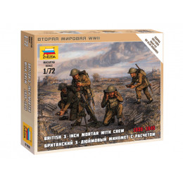 Сборные солдатики ZVEZDA Британский 3-хдюймовый миномет с расчетом 1939-42гг, 1/72