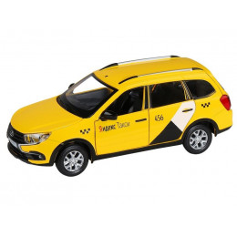 Машина "АВТОПАНОРАМА" Яндекс.Такси LADA GRANTA CROSS, желтый, 1/24, в/к 24,5*12,5*10,5 см