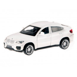 Машина "АВТОПАНОРАМА" BMW X6, 1/43, белый, инерция, откр. двери, в/к 17,5*12,5*6,5 см