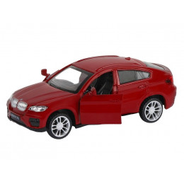 Машина "АВТОПАНОРАМА" BMW X6, красный, 1/43, инерция, в/к 17,5*12,5*6,5 см
