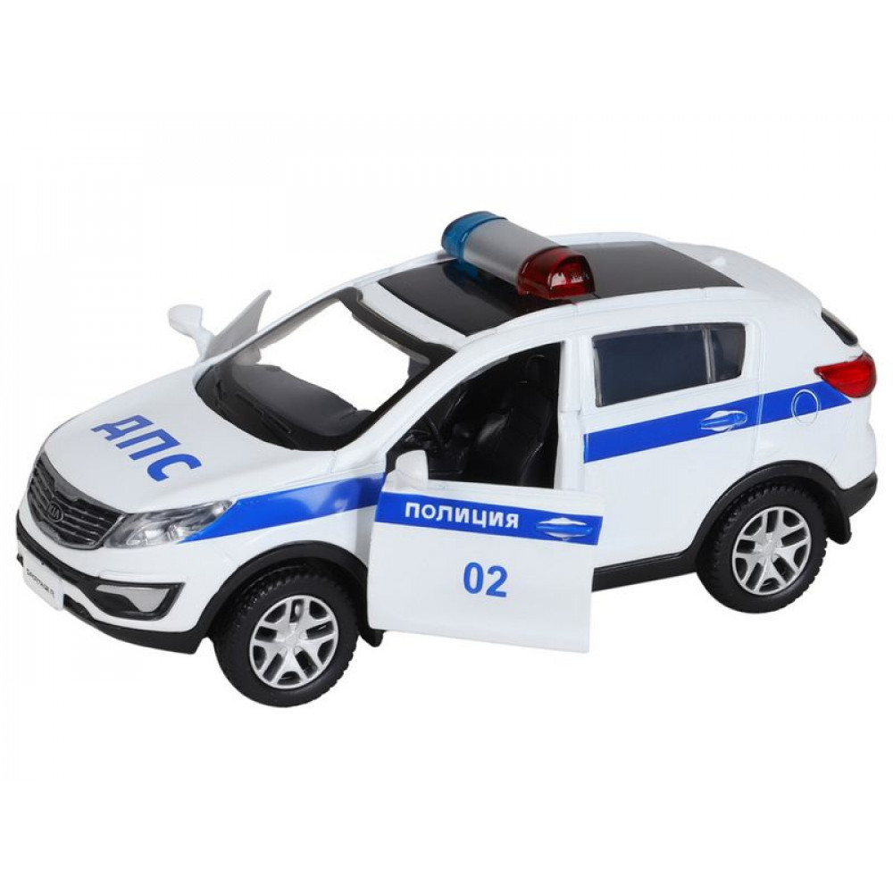 Машина "АВТОПАНОРАМА" KIA SPORTAGE R, Полиция, 1/39, инерция, откр. двери, в/к 17,5*12,5*6,5 см