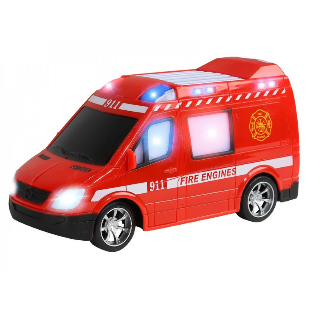 Радиоуправляемая машина AUTODRIVE "Пожарная", 1/18, красный, 27MHz, свет, в/к, 28*11*19,2см (Рус)
