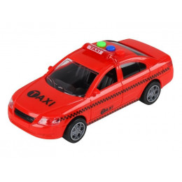 Машина AUTODRIVE Такси 15см инерц. на бат. со светом и звуком, красный,  в/к 19,5*8,5*10,5