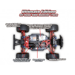 Радиоуправляемый монстр Remo Hobby GT Brushless (зеленый) 4WD 2.4G 1/10 RTR