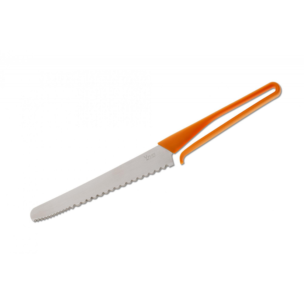 Нож кухонный для хлеба 15 см, серия Shikisai V-Flex, цвет оранжевый, Shizu Hamono, Япония, арт. SU-1902