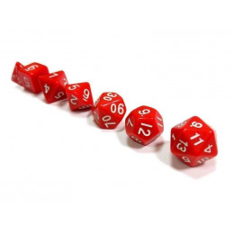 Набор ZVEZDA из 7 красных игровых кубиков для ролевых игр, 7 шт