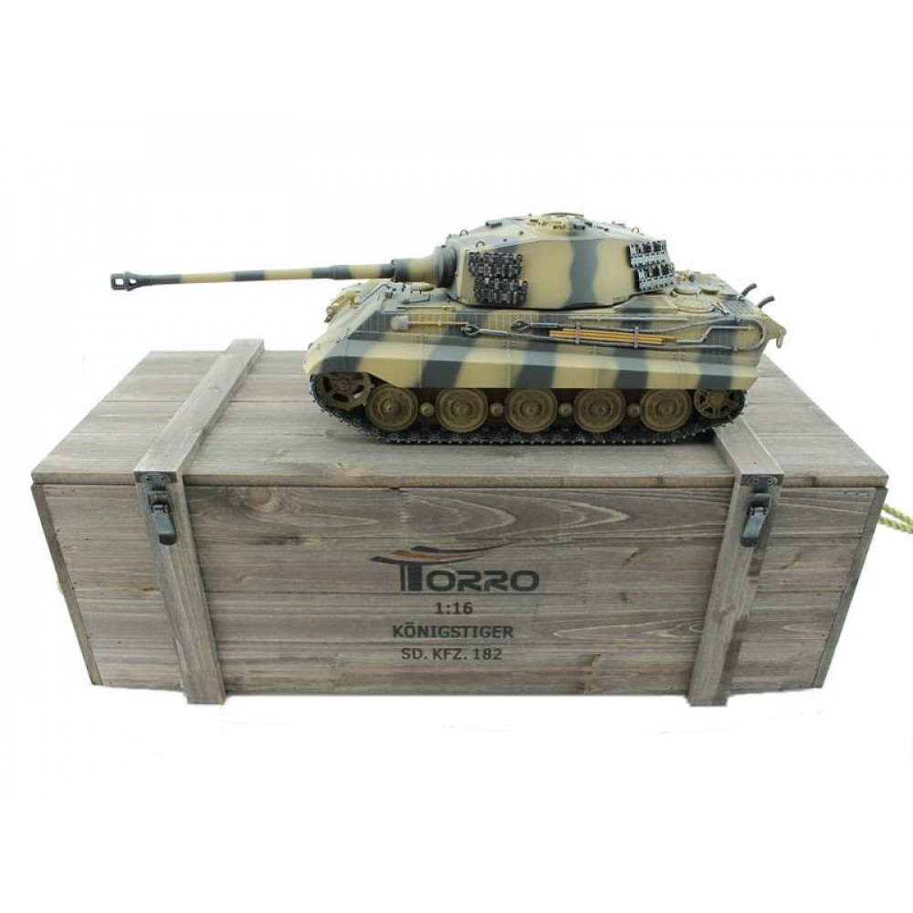 Радиоуправляемый танк Torro King Tiger 1/16 дым (для ИК боя) V3.0 2.4G RTR
