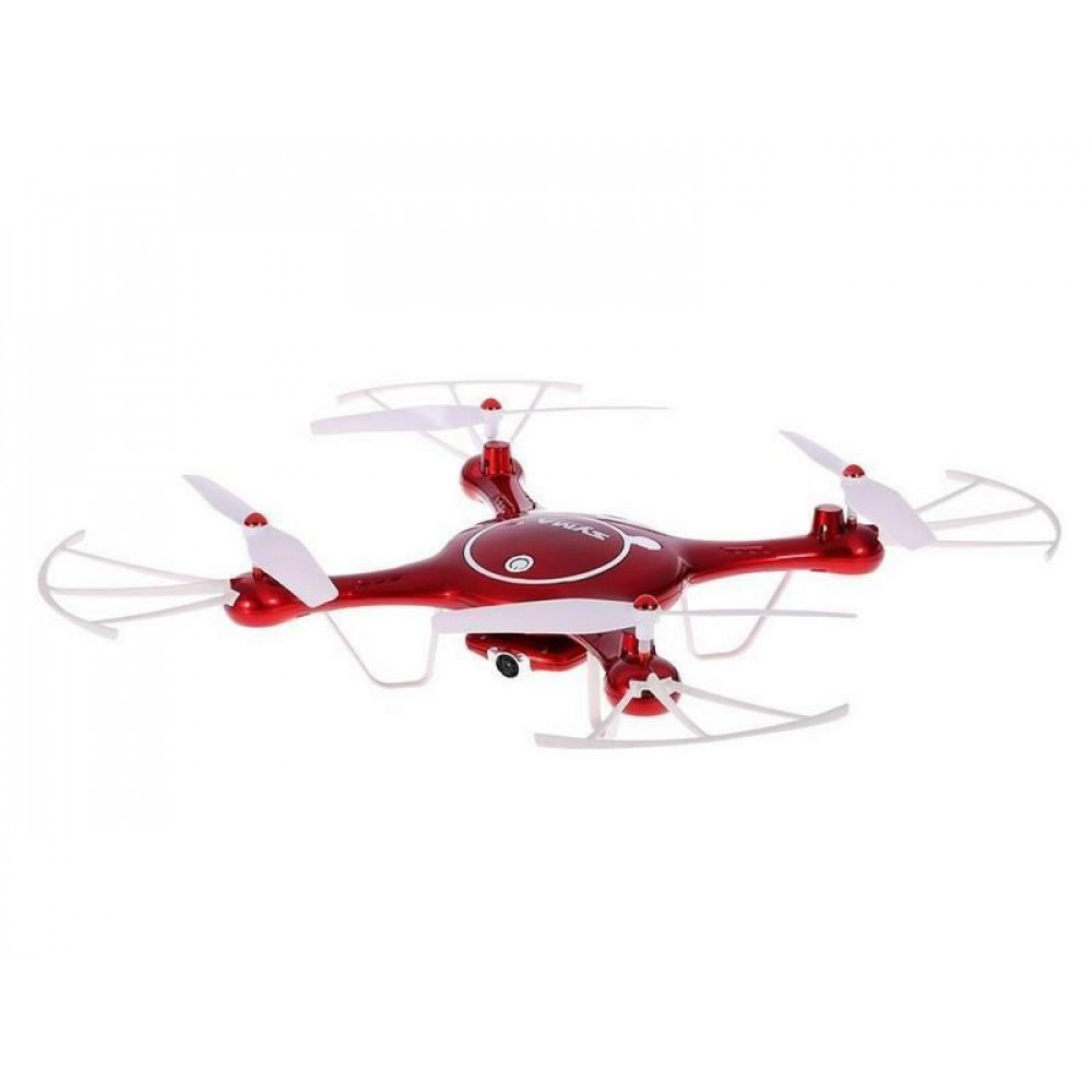 Р/У квадрокоптер Syma X5UW с FPV трансляцией Wi-Fi (HD), барометр 2.4G RTF красный